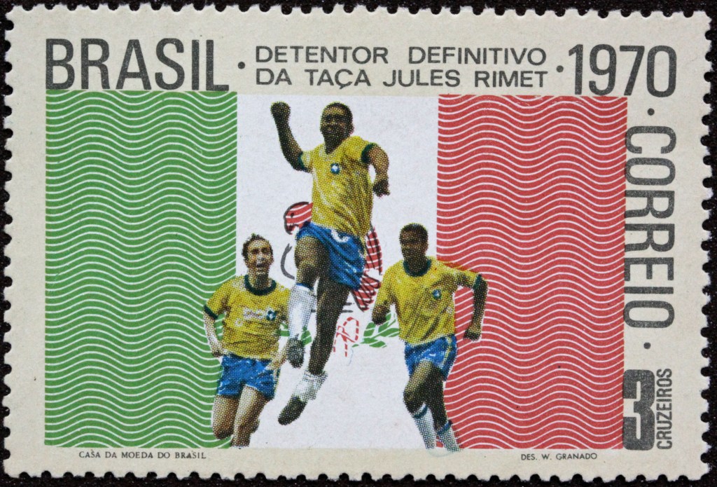 A 1970 World Cup Commemorative Stamp featuring Brazil.