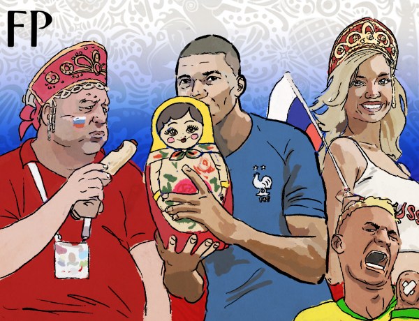Russia, Mbappe and Neymar: The madness of World Cup 2018. (Art by Fabrizio Birimbelli)
