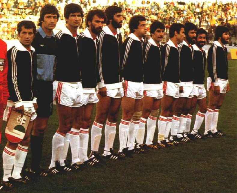 Iran's squad playing in '78 World Cup match against Scotland in Cordoba, Estadio Cordoba, Argentina