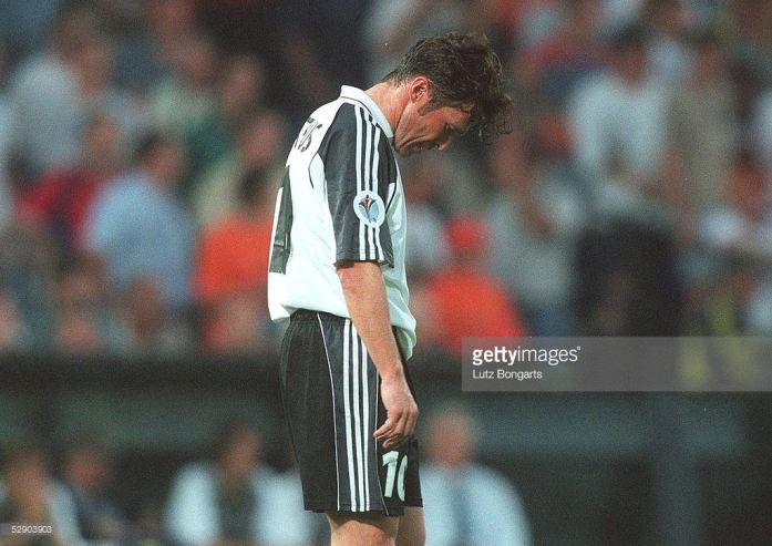 A dejected Lothat Mattheus after Germany lost 3-0 to Portugal at Euro 2000