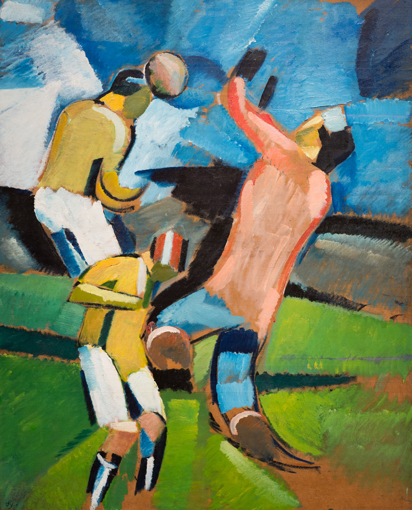 Sofus Heading (1917) by Harald Giersing Football Denmark Futurism Painting