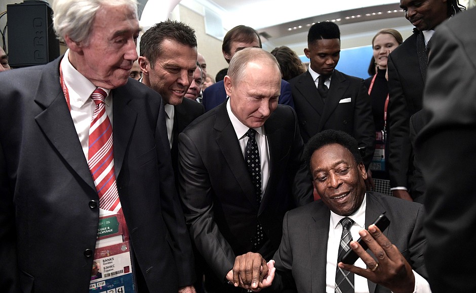 Pele with Vladimir Putin: An image you'll see a lot more of during this summer's World Cup in Russia.