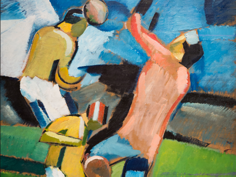 Sofus Heading (1917) by Harald Giersing Football Denmark Futurism Painting
