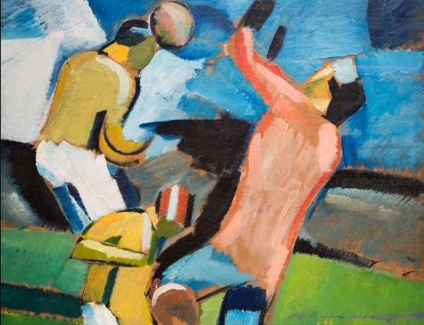 Sofus Heading (1917) by Harald Giersing Football Denmark Futurism Painting
